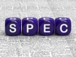 Spec Dice Mean Specification Requirements And Details Stock Photo