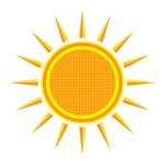 Sun On White Background.  Illustration Stock Photo