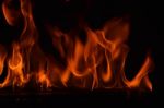 Beautiful Fire Flames On Black Background Stock Photo