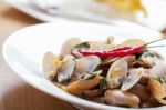 Thai Food Stir Fried Clams Stock Photo