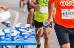 Bangkok, Thailand - November 17 : Unidentified Runner Catching U Stock Photo