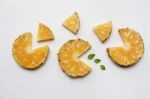 Slices Of Pineapple With Mint Stock Photo