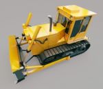 Heavy Crawler Bulldozer Stock Photo