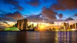 Singapore Skyline At Night Stock Photo