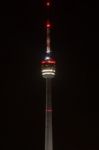 Stuttgart Tv Tower At Night Stock Photo