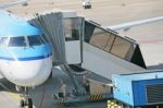 Airplane At An Airport Stock Photo