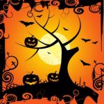 Halloween Tree Means Trick Or Treat And Celebration Stock Photo