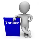 Thriller Book And Character Shows Books About Action Adventure M Stock Photo