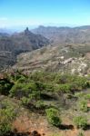 A Scenic View Of The Mountains And Valleys In Gran Canaria Stock Photo