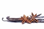 Vanilla Pods And Anise Stars Stock Photo