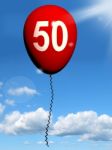 50 Balloon Shows Fiftieth Happy Birthday Celebration Stock Photo