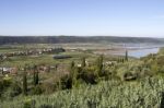 Landscape,overlooking  The Salt Pans Stock Photo