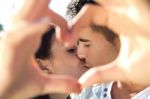 Young Couple Having Fun In A Park Stock Photo