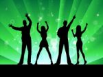 Silhouette Disco Represents Music Profile And Outline Stock Photo