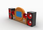 3d Music System With Speaker Stock Photo