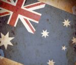 Australian Flag On Grunge Paper Stock Photo