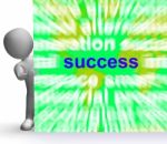 Success Word Cloud Sign Shows Succeed Winning Triumph And Victor Stock Photo