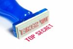 Top Secret Blue Rubber Stamp Stock Photo