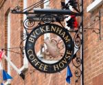 Buckenham Coffee House Sign In Southwold Stock Photo