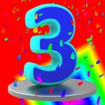 Birthday Three Means Celebrating Occasion And Anniversaries Stock Photo