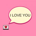  I Love You Speech Bubble With Laptop Stock Photo