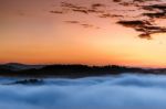 Sunrise Over Val D'orcia Stock Photo