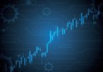 Bulish Stock Market Candle-stick Graph Stock Photo