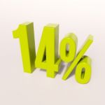 Percentage Sign, 14 Percent Stock Photo