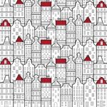 Amsterdam Houses Style Pattern Stock Photo