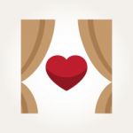  Love Heart Curtain Stock Photo