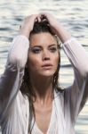 Attractive Woman In Sea Stock Photo