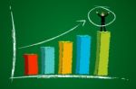 Growth Graph With Businessman Stock Photo