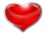 Glossy Red Heart Stock Photo