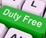 Duty Free Key Means Tax Free
 Stock Photo