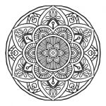 Outline Mandala Decorative Round Ornament, Hand Drawn Style - Ve Stock Photo