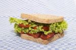 Sandwich With Chorizo Stock Photo