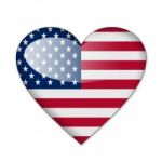 Us Flag In Heart Shape Stock Photo