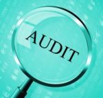 Audit Magnifier Shows Searching Auditing And Magnification Stock Photo