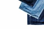 Leg Jeans On White Background Stock Photo