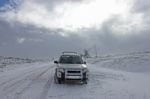 Landrover Freelander In Snow Stock Photo