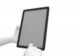 3d Hand Holding Tablet Pc Stock Photo