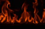 Beautiful Fire Flames On Black Background Stock Photo