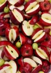 Red Apples And Green Grapes Stock Photo