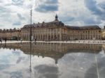 Miroir D'eau At Place De La Bourse In Bordeaux Stock Photo