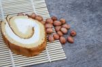 Bakery Roll On The Wooden Floor Stock Photo