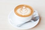 Coffee Cup With Latte Art Stock Photo