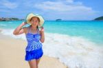 Beautiful Woman On Beach In Thailand Stock Photo