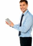 Businessman Using Tablet Pc Stock Photo