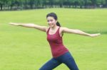 Yoga Pose And Stretch Stock Photo