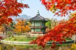 Gyeongbokgung Palace In Autumn,south Korea Stock Photo